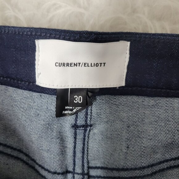 Current/Elliot Dark Wash Blue Denim Red Pocket Mini Jean Skirt 30 - Picture 5 of 12